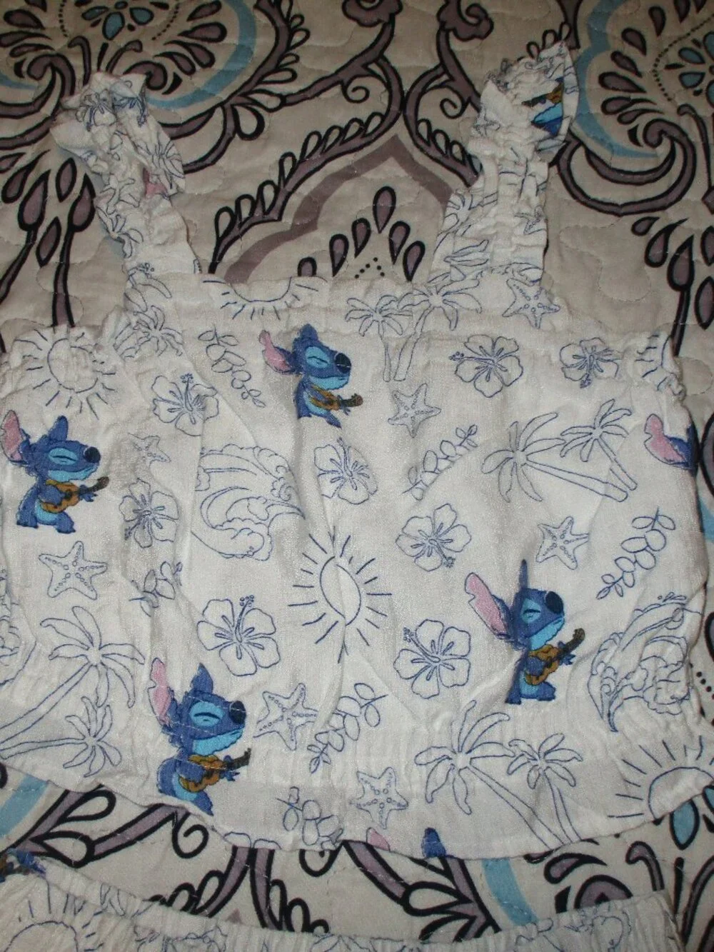 Disney Stitch X Primark Girls Top & Skirt size  3-4